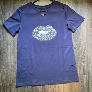 Purple lip bite shirt